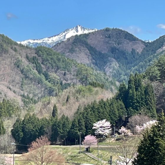 雪が残った大和、春を感じる風景