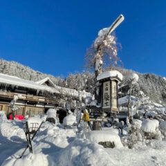 古民家宿長七の冬の外観